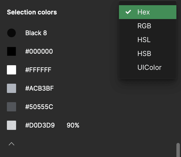 Selection Colors