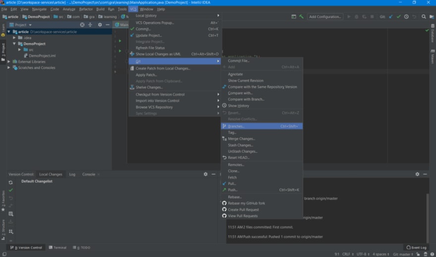 phpstorm 2019 no longer displaying git branch phpstorm 2019 no longer displaying git branch