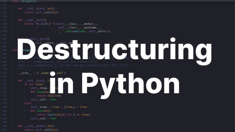 Destructuring in Python