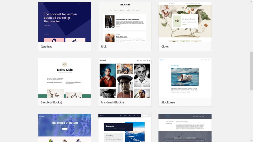 block themes on WordPress repository