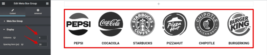 you can configure the display of the brand section like column's number and spacing