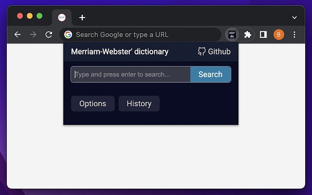 Merriam-Webster's Dictionary Browser Extension