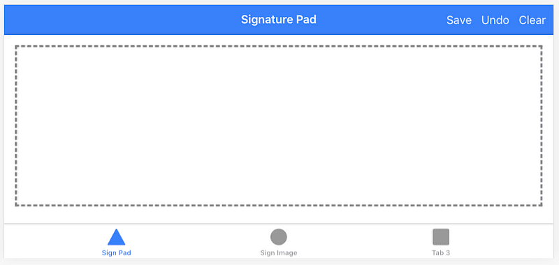 Basic UI to test Signature pad functionality in Ionic 5