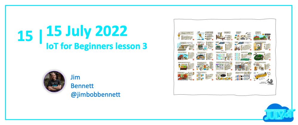 Cover image for #JulyOT 15: IoT for Beginners lesson 3!