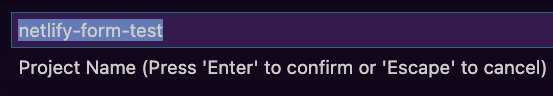 The Project Manager extension setting the name of the project to save to the name of the folder that is currently open in VS Code