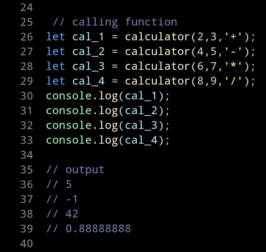 Simple calculator store in javascript
