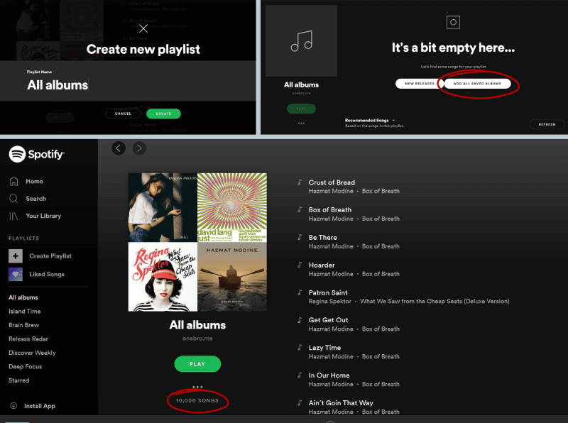 spotify play all albums addon