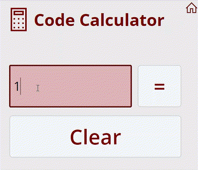 Animited gif of keyboard based calculator