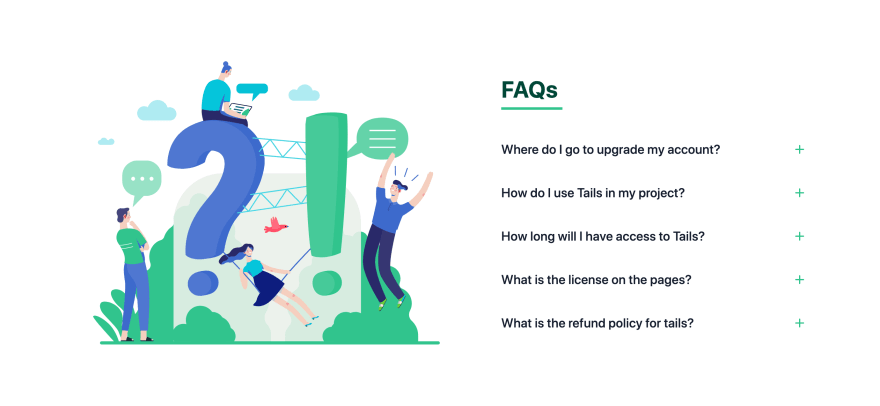 TailwindCSS FAQ Green