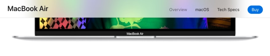 Frosted glass effect on navigation bar (apple.com)