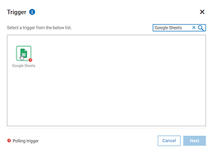 Google Sheets trigger