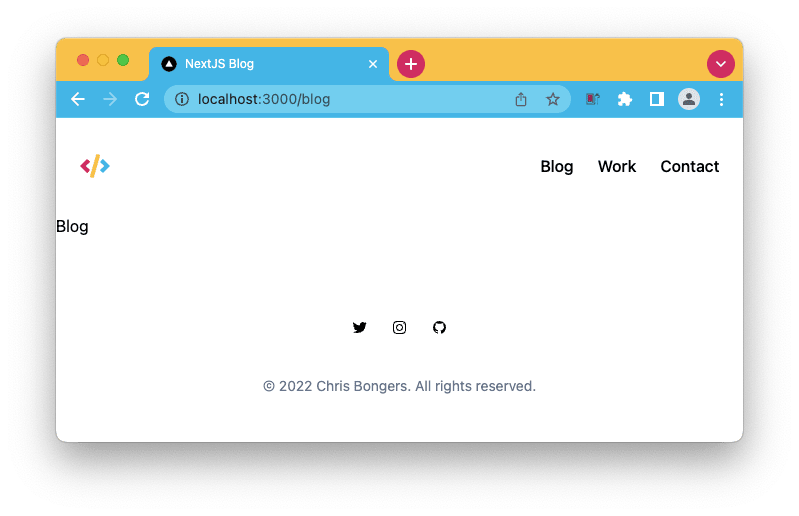 Blog page structure setup