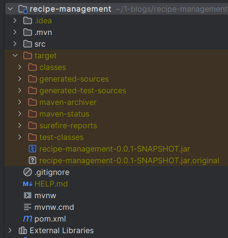 target file after packaging a spring boot application