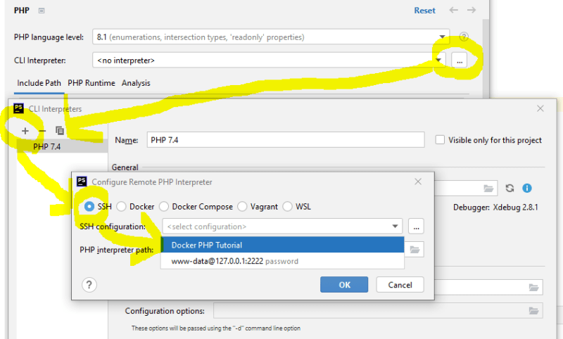 PhpStorm new CLI interpreter