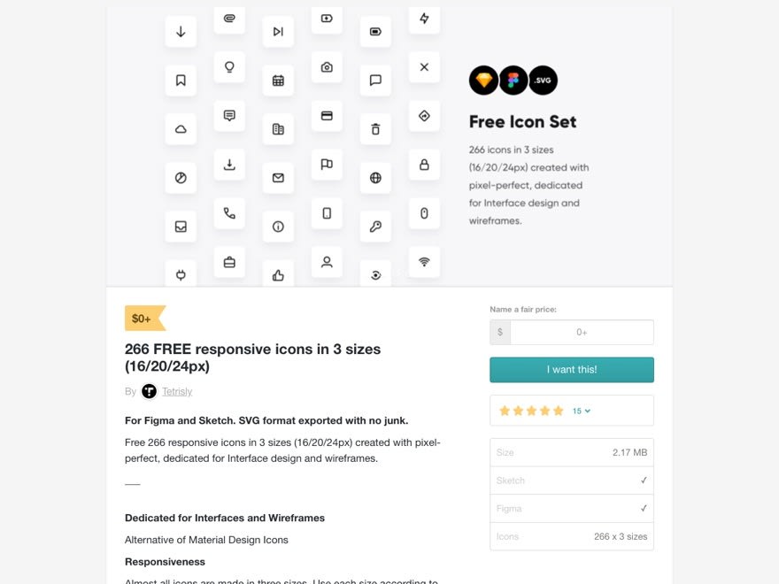 266 FREE responsive icons