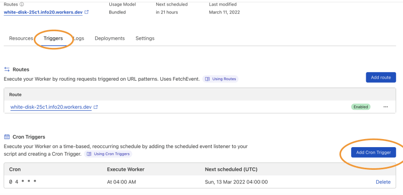 Cloudflare cron trigger