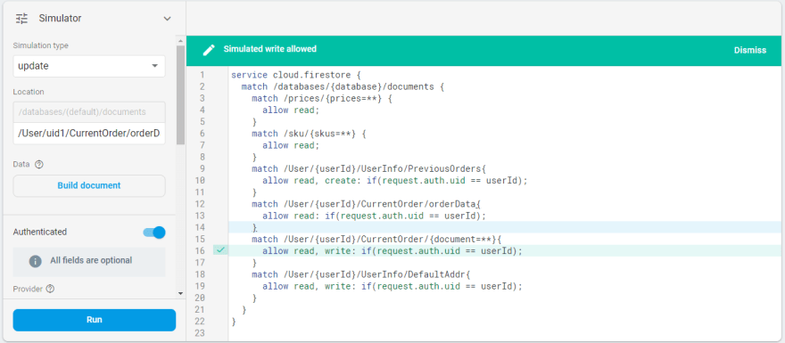 Order Data Initial Update Test