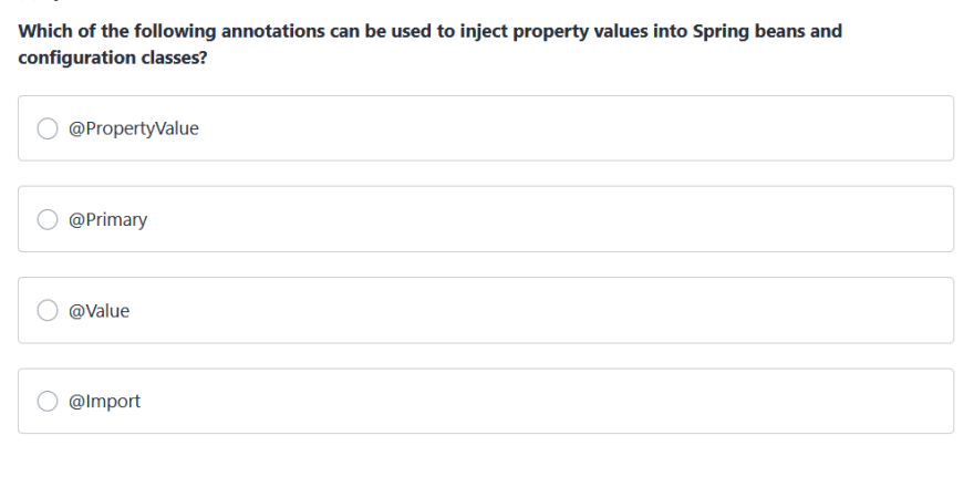 spring certification practice questions