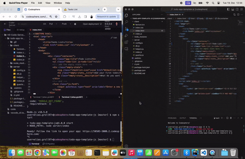 Cloud Deployments & Live Code Sync from Visual Studio Code