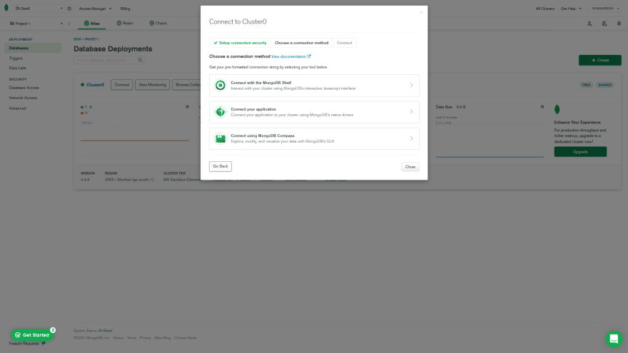 mongodb compass connection string