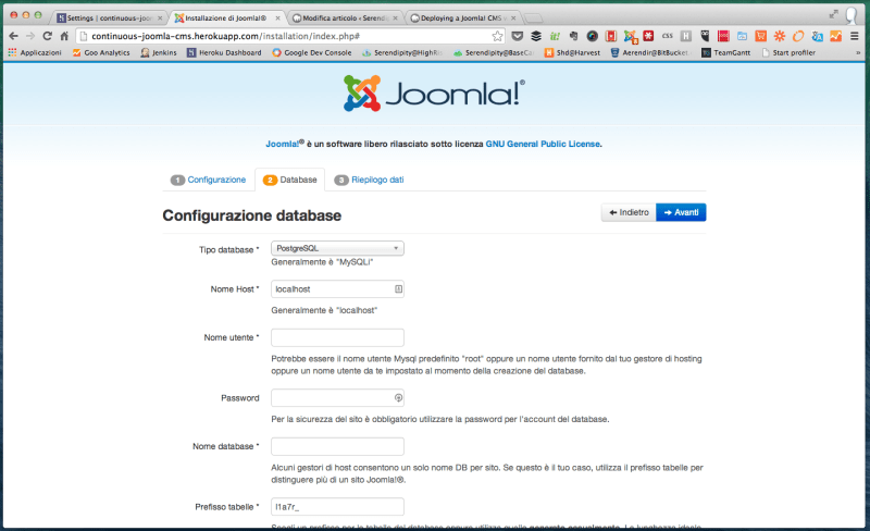 Continuous-Joomla-Cms-Heroku-Installation-PostgreSQL