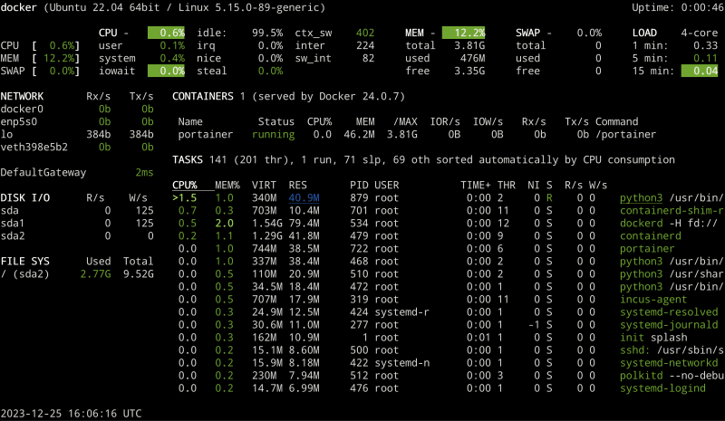 glances htop