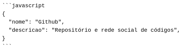 Markdown - bloco de código