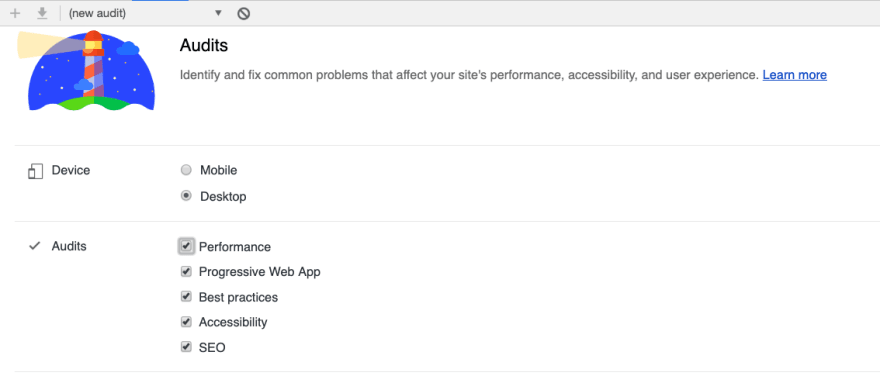 Chrome's Lighthouse auditing tools
