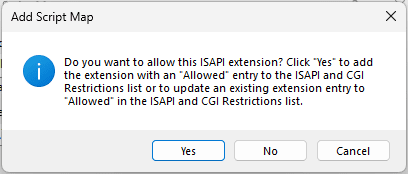 Allow ISAPI extension Select Yes.