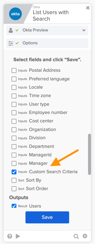 Selecting which fields to show