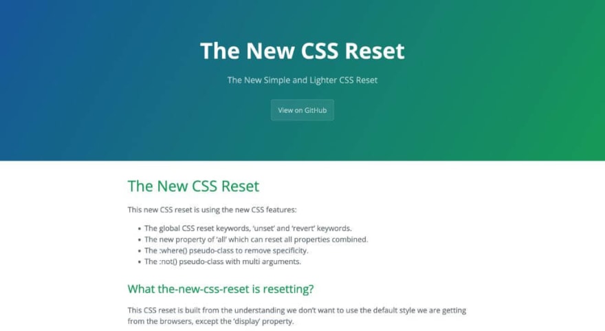 The New CSS Reset