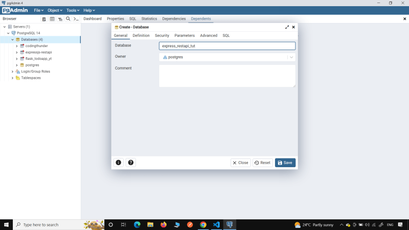 Create a new database