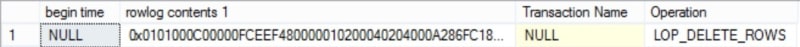 retrieving all row deletion transactions