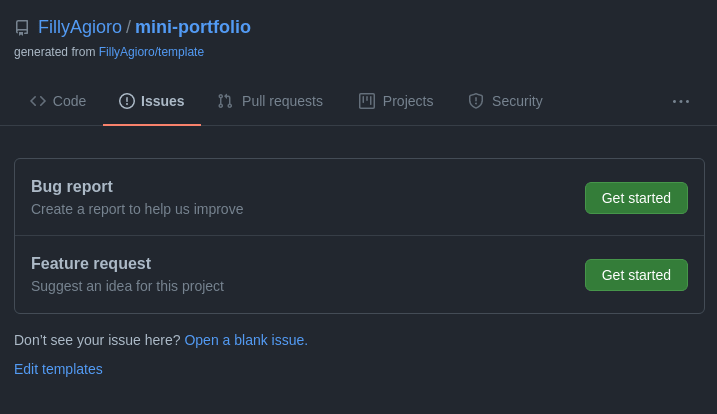 Repo issues template name