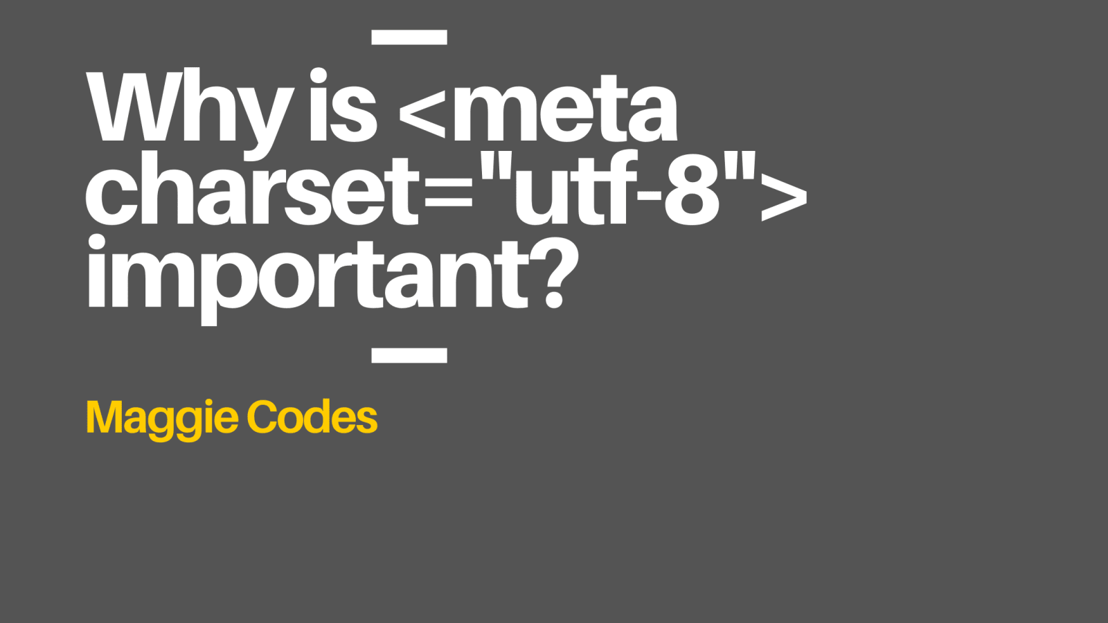 Why Is Lt Meta Charset Utf 8 Gt Important Dev Community