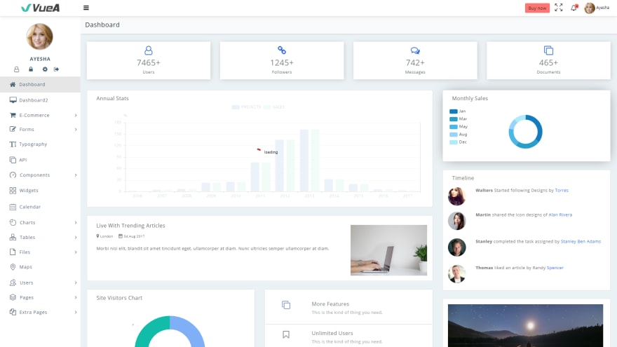 VueA admin template