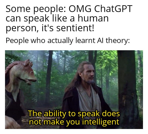 The ability to speak does not make you intelligent