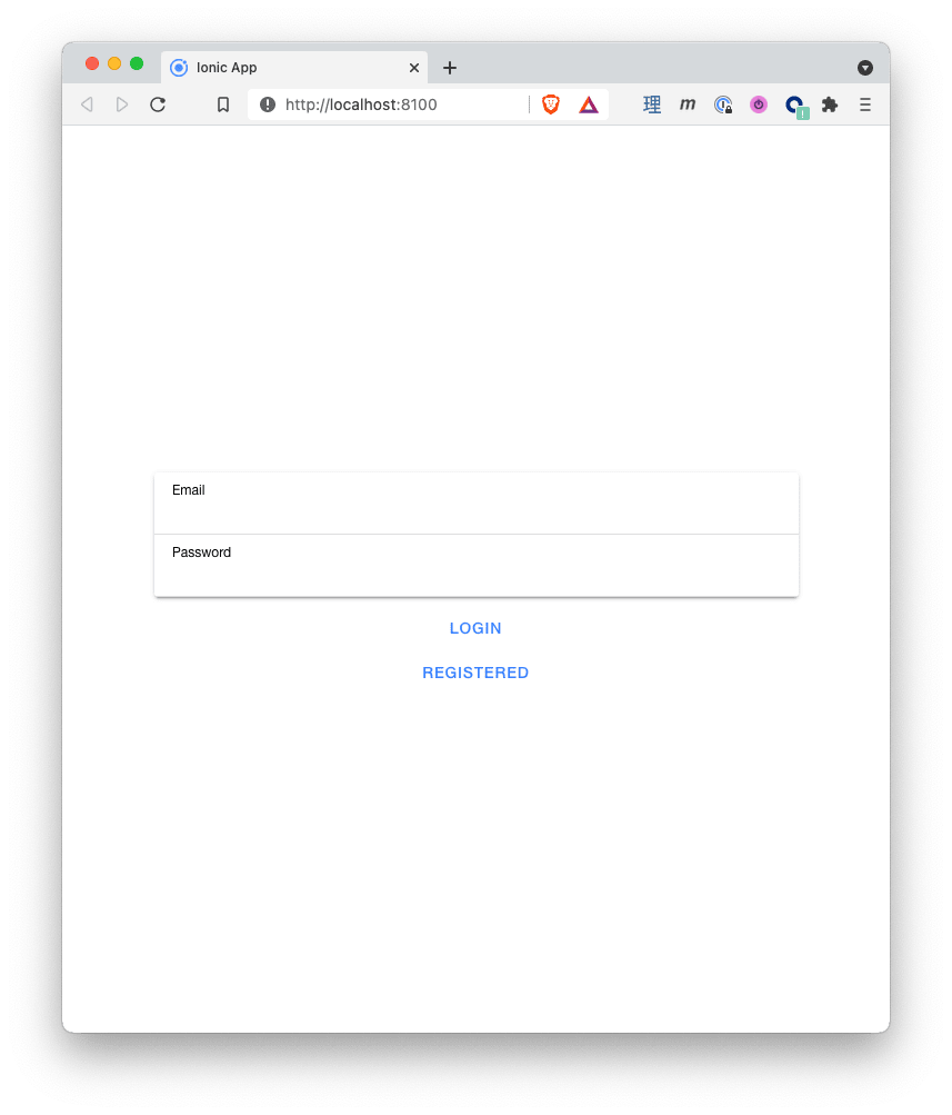 Login window asking for user and password running in a browser. Theres a Login and Register button.