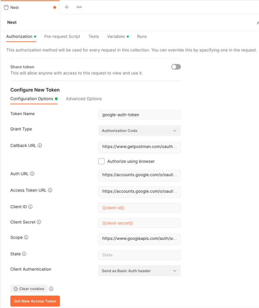 Postman Authorization