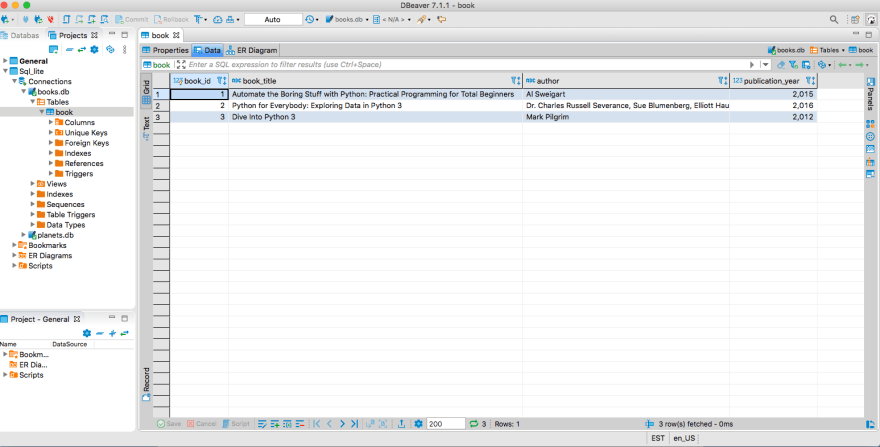 sqlite browser create view