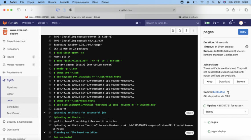 GitLab CI Pipeline. Run Script via SSH to Remote Server_devops_weixin ...
