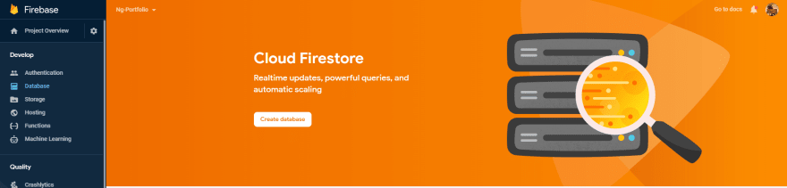 Create Firestore Database