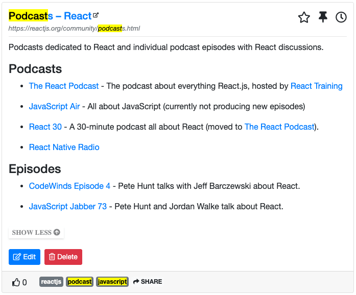 Podcasts – React