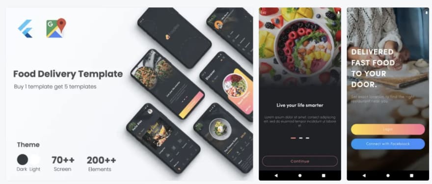 Foodie – Flutter Food Delivery UI Kit