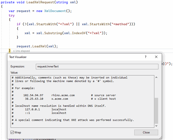 XSS Via XML Value Processing. XXE is not the only vulnerability