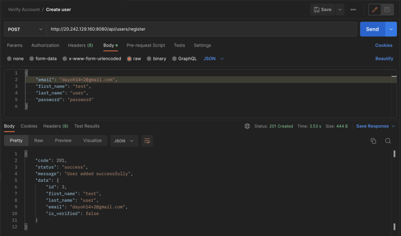 Test AKS Deployed application