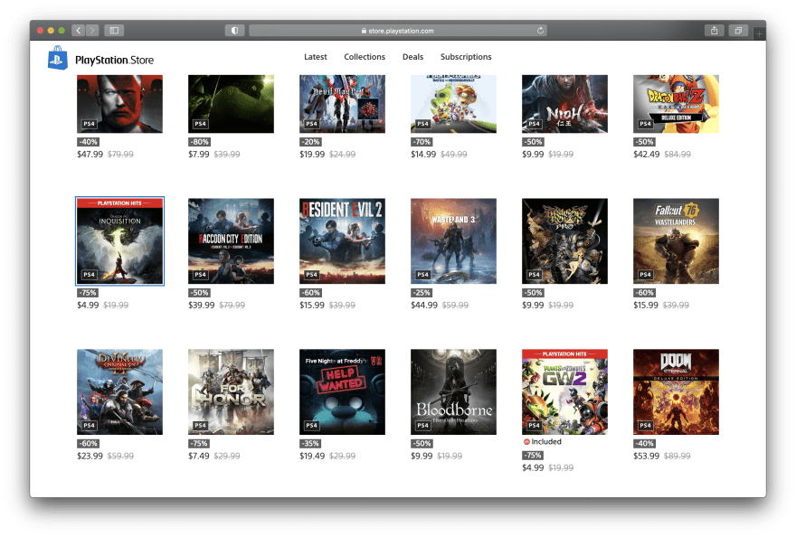 Playstation store website sales