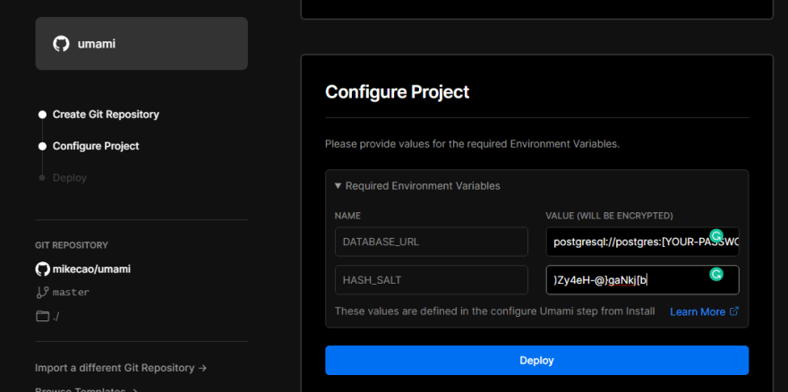 Configure Project Vercel