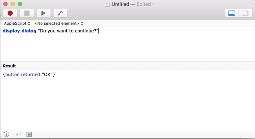 Display Dialog Command