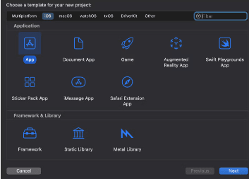 Select App as a Template.